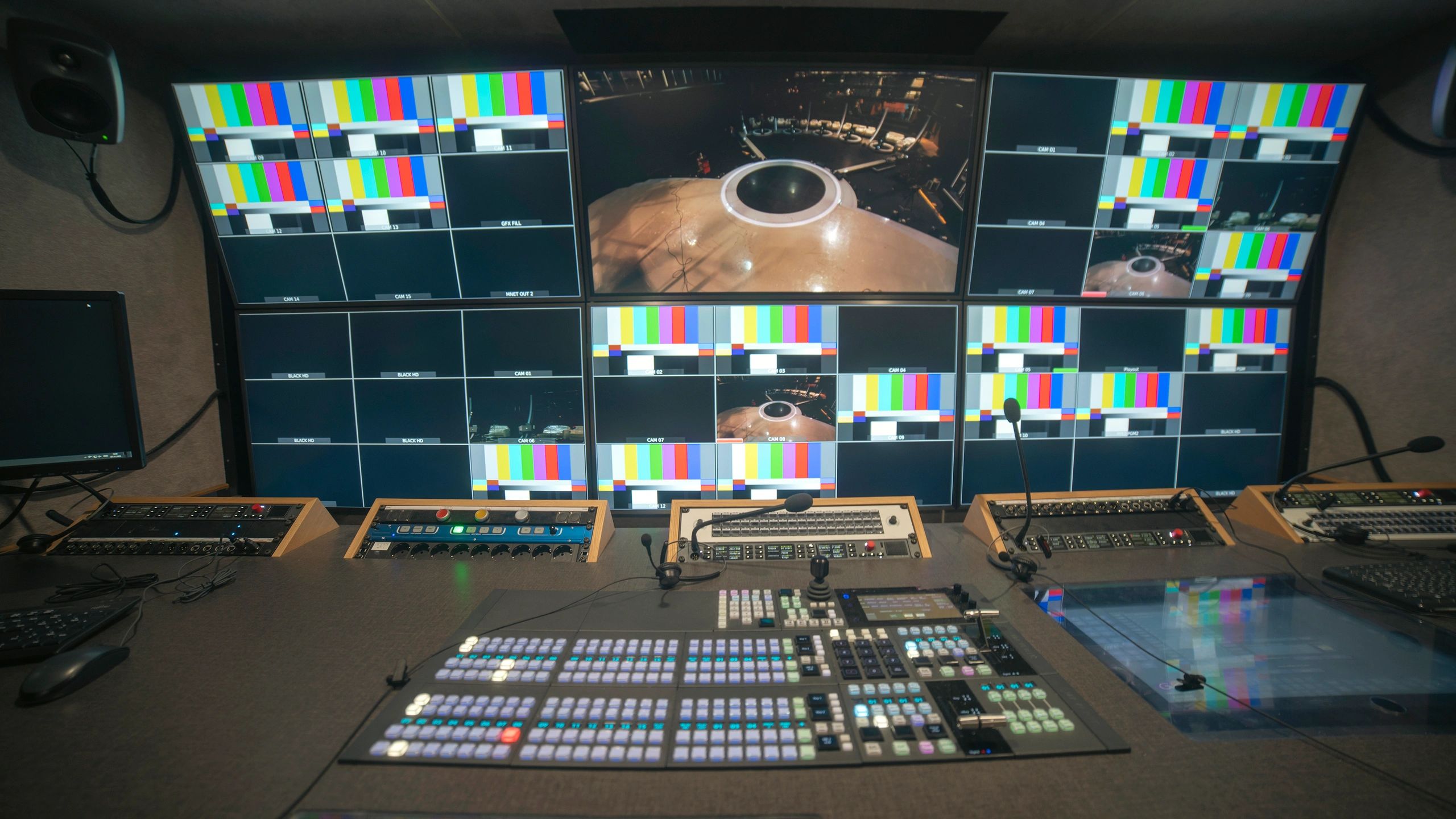 Multi-screen control room representing careful monitoring and review